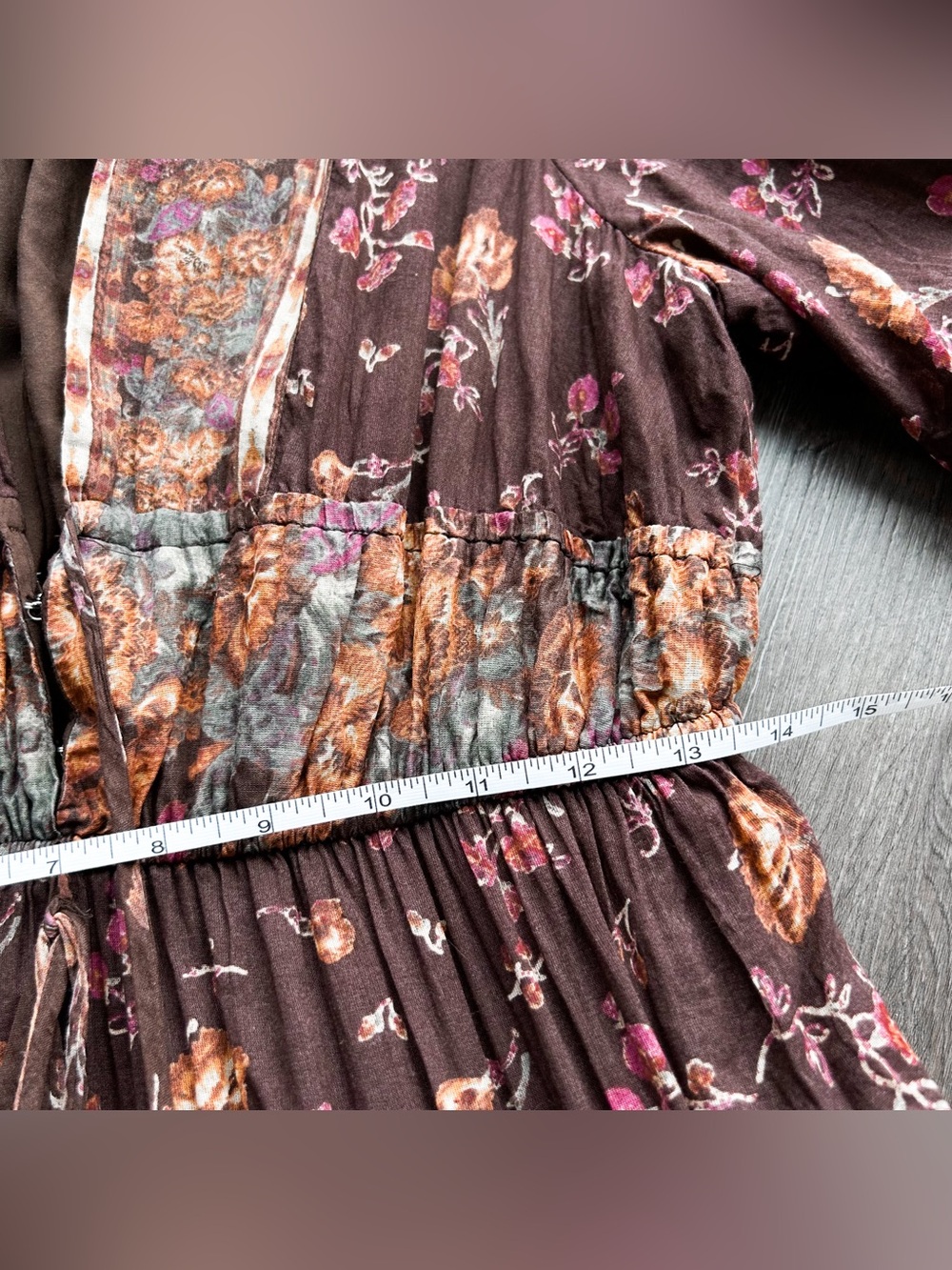 Free People Lysette brown boho floral maxi dress - Picture 7 of 15